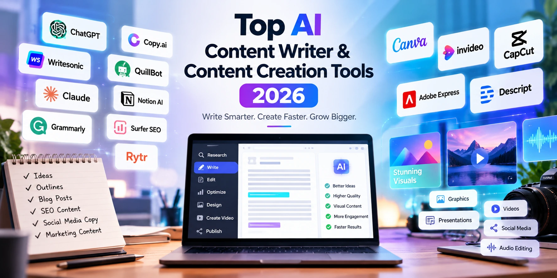 Top AI Content Writer and Content Creation Tools in 2026